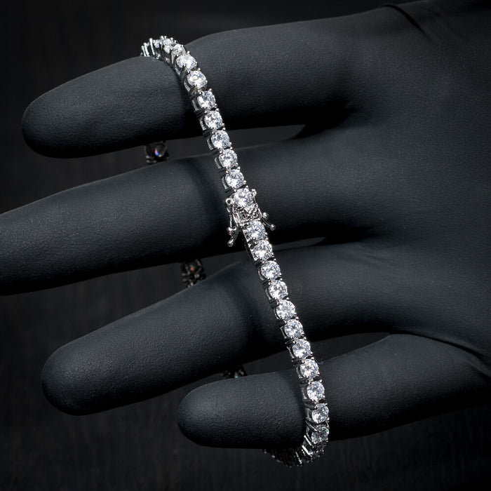 4mm White Gold Tennis Bracelet