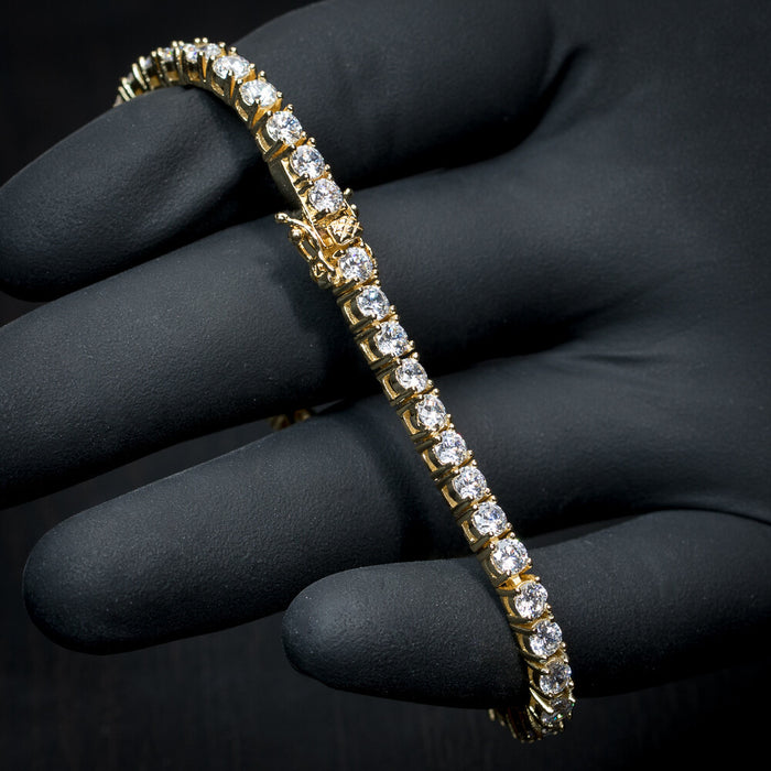 4mm Yellow Gold Tennis Bracelet