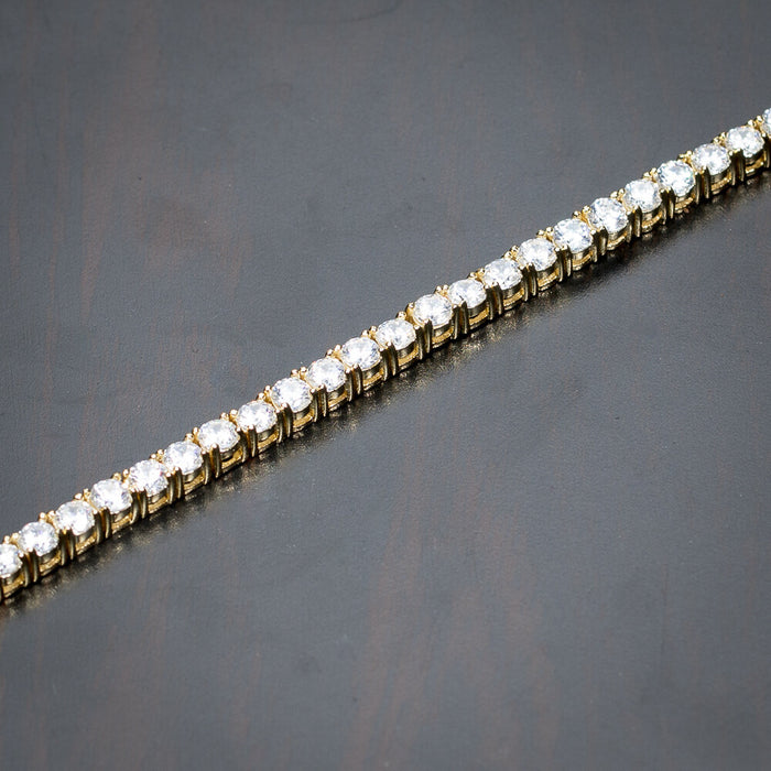 4mm Yellow Gold Tennis Bracelet