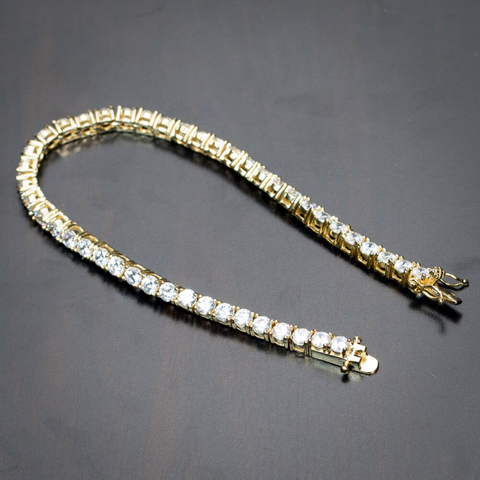 4mm Yellow Gold Tennis Bracelet